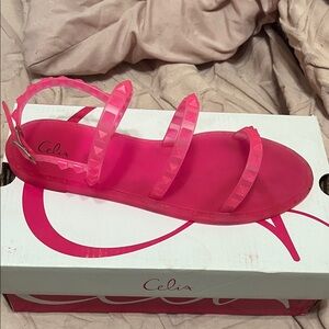 CeliaB Women's Vibrant Pink Sandals